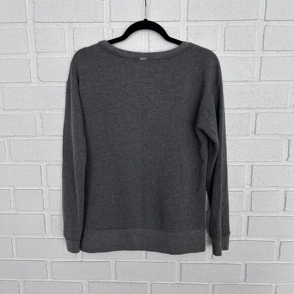 Juicy Couture Women Sweatshirt Medium Gray Graphic Lips Sequin Pullover Vintage - Picture 6 of 7